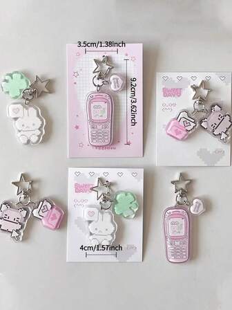 1pc Cute Cartoon Mouse Keychain - Japanese Style Phone/Wallet Charm, Adorable Bag Pendant, Must-Have For Anime Fans