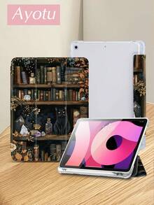 Ayotu Cat And Bookshelf Pattern Tablet Case And Kindle E-Book Case, Compatible With IPad 10th Generation, IPad 11/Air 4th/Air 7th/9.7 Inches, Compatible With Samsung Galaxy Tab A9 Plus, Kindle (11th Generation -2024 Version) (6 Inches) Kindle Paperwhite 12th Gen 2024, It's A Great Holiday Gift With Stylish And Simple Patterns. - Multicolor - View 4