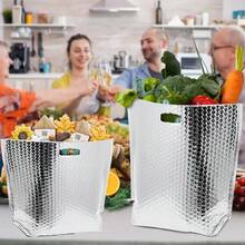 Insulated Foil Bag With Handles, 12 X 10 X 9 Inches. 5 Pack Thermal Bags For Frozen Food. Metallized Foil Insulated Box Liners With Bubble Cushion. Insulated Shipping Bags For Food, Cosmetics,Pack Of 5 Box For Shipping Frozen Food, 12 X 10 X 9 Inches. Thermal Liner For Boxes Is A Must-Have For Anyone On The Go. Easy To Carry With Its Handy Handles, Thermal Insulated Bag Is Perfect For Your Daily Lunch, Making Meal Times Stress-Free And Enjoyable. - 銀色 - 查看 1