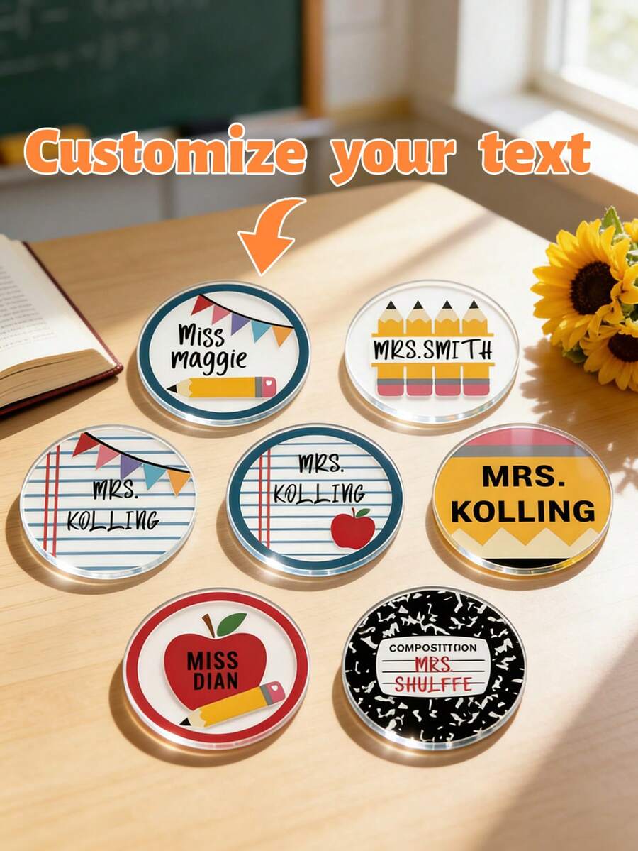 1pc Personalized Customized Teacher Coaster Gift, End Of Year Gift, Teacher Coaster, Personalized, Christmas Teacher Gift, Teacher Appreciation Gift