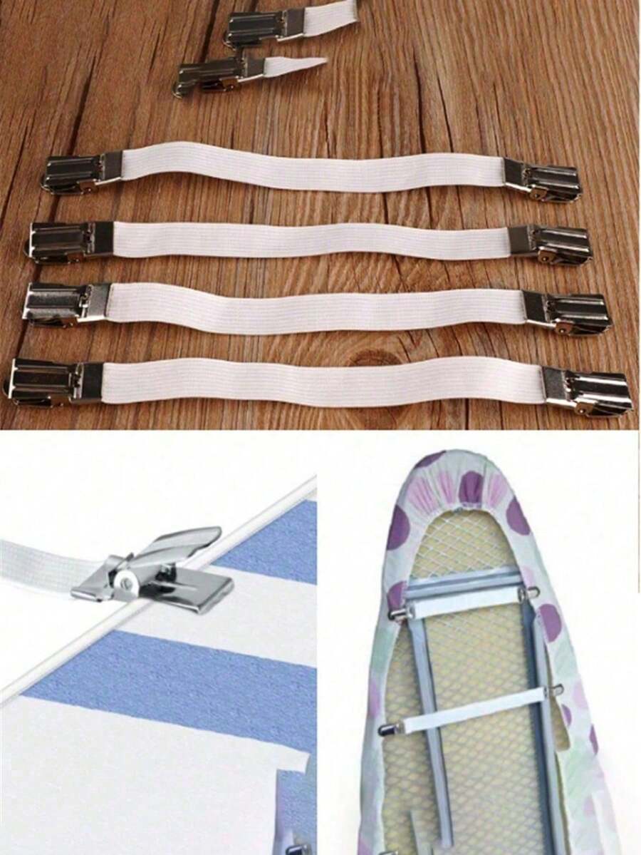 4pcs Adjustable Bed Sheet Fasteners, Sofa Bed Sheet Clips, Tablecloth Fixers, Anti-Slip Bed Sheet Clips - Multicolor - View 1