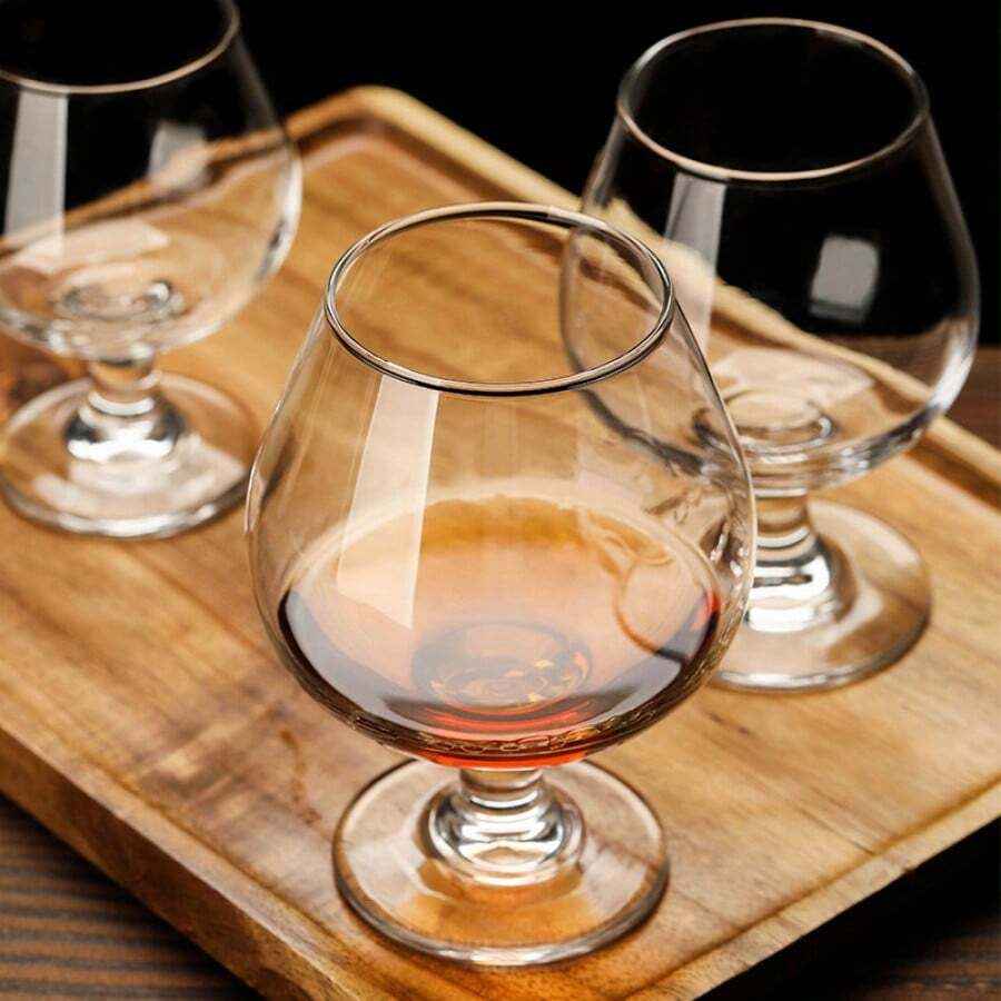 12盎司玻璃葡萄酒杯，1/6/12套装，金边，高品质可重复使用不易碎水晶材质，适合派对、婚礼、野餐等场合。 - 透明金邊紅酒杯 - 查看 1