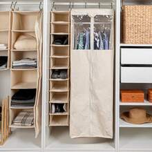CYPNHousehold Essentials - Organizador colgante de zapatos 10 cubos anchos con bolsillos de cedarline lona de algodón resistente ganchos extraíbles e industriales naturalFashion - 219909742 - Ver 3