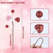 Valentine's Day Red Heart-Shaped Berry Twig Home & Date Decor - Multicolor - View 12