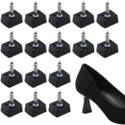 8Pairs 13mm Square High Heel Tips TPU Anti - Slip Heel Cap Covers Rubber Tip Dowels Women's Shoes Protectors Caps Repair Set