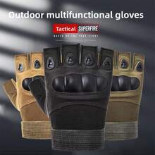 Half Finger Tactical Gloves For Men, Outdoor Cycling Sports Anti-Slip Durable Climbing Fitness - Black - View 3