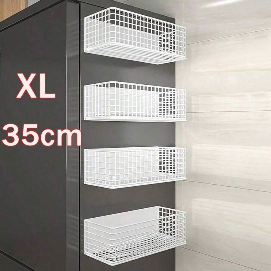Magnetic Basket Refrigerator Storage Rack, Laundry Room Storage Organizer Rack, Iron Art Storage Rack With Hanging Board Accessories, Suitable For Refrigerators, Microwaves, Washing Machines, Refrigerator Organization, Magnetic Refrigerator Storage, Magnetic Baskets For Refrigerators, Heavy-Duty Magnetic Structure, Home Storage Rack, Shelf Baskets.