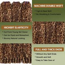 Honey Blonde Highlight Human Hair Bundles Ombre Brown Burmese Curly Bundles Human Hair 18 20 22 Inches Bundles 4/27 Water Wave Sew In Hair Extensions Quick Weave With Spiral End 3c4a Luxe Gifts For New Year Festival Hair Colorful Hair Extensions - S4/27 - Xem 3