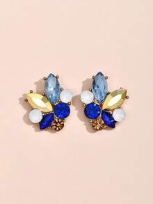 1对时尚优雅的女士水钻花朵耳环 - 多款多色 - 查看 7