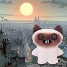 Spin Master 9英寸滑稽丑陋怪兽毛绒玩具，皱巴巴的臭脸/会吠叫/毛茸茸/大眼睛猫/刺猬皮特/脾气暴躁，6种款式可选，儿童和成人收藏玩偶 - Yawper - 查看 8