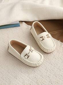 1 Pair Spring New Fashion Versatile Stitched Children Flat Shoes - Beige - View 4