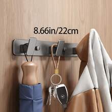 1pc Aluminum 4-Hook Coat Rack, Storage Hooks, Wall-Mounted Storage Hooks, Retro Style Coat/Key Hooks (White/Grey, 1/3/4/5/6 Hooks), Suitable For Bathroom, Kitchen And Entryway, Bathroom Decor And Accessories, Coat Rack, Aluminum 4-Hook Coat Rack, Wall-Mounted Storage Hooks, Retro Style Coat/Key Hooks, Suitable For Bathroom, Kitchen And Entryway (Black, 3/4/5/6 Hooks) - Multicolor - View 14