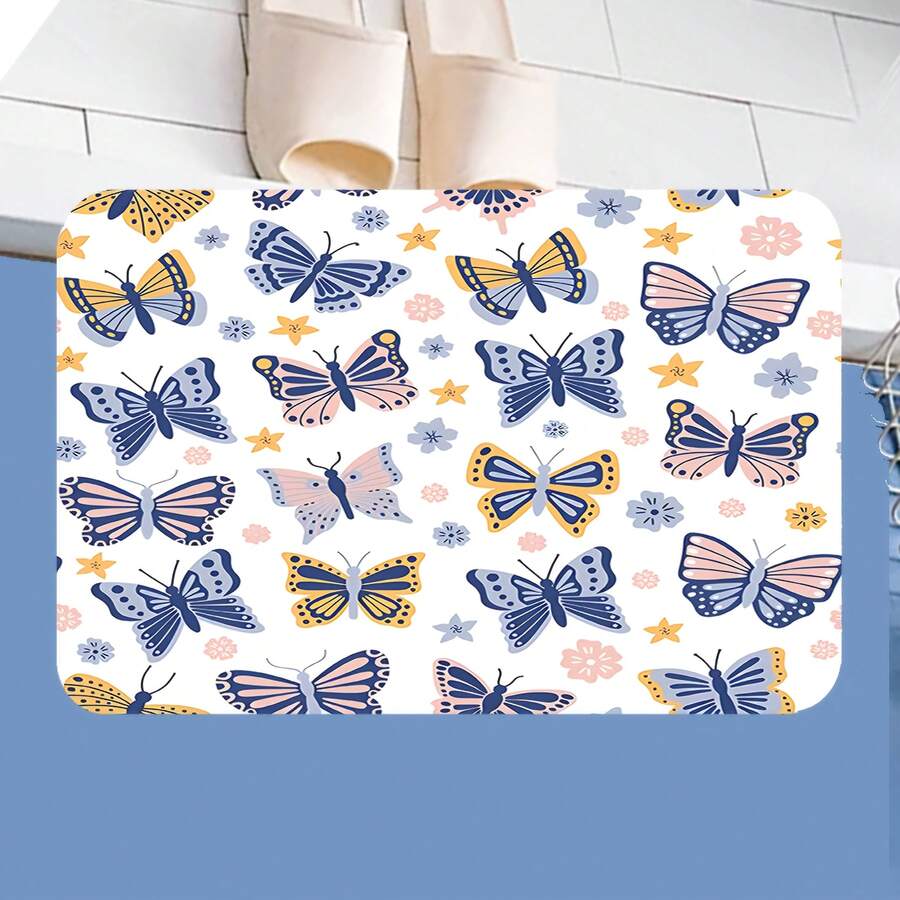 Diatom Mud Floor Mat, Made Of High-Quality Diatom Mud And Tech Fabric, With An Ultra-Soft Surface That Can Absorb Water To The Maximum Extent. Print 1.9.265 - Black - View 1