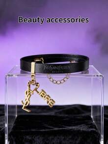 Yves Saint Laurent YSL 女士黑金项链手链二合一首饰套装