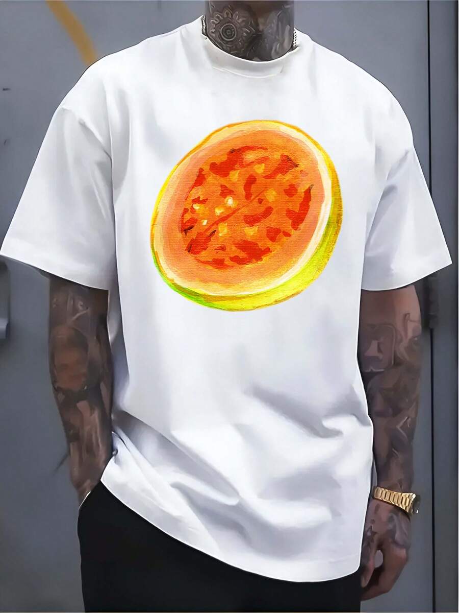 Men Pure Cotton White T Shirt Juicy Guava Vibes Men Tee - trắng - Xem 1