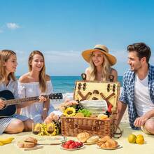 Cestas de picnic - Forro amarillo para 4 personas - Ver 2