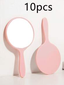 1pc/5pcs/10pcs/50pcs Handheld Compact Mirror, Portable For Makeup Touch-Ups, Travel Essential, Student Dorm Vanity Mirror,Giveaways,Travel,Cheap Stuff,Travel Essential - Pink - View 10