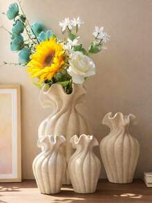 1个法式复古风格花瓶，仿石纹理装饰花瓶，适用于客厅/餐桌家居装饰 - 彩色 - 查看 7