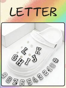 39 Peças Encantos de Sapato Preto e Branco com Letras e Números, Encantos de Crocodilo PVC, Adequado para Tamancos, Sandálias, Pulseiras, Presente para Mulheres, Homens, Adultos, Crianças, Adolescentes, Festa, Sapato, Escolhas de Primavera e Verão, Presentes para Madrinhas, Quarto, Decoração de Quarto, Praia, Viagem, Para Homens, Para Mulheres, Férias, Dia da Mulher, Essenciais de Viagem, Lembrancinhas de Casamento, Y2k, Quarto, Acessórios de Carro para Mulheres, Decoração de Cozinha, Coisas Fofas - Letras em preto e branco - Visão 6