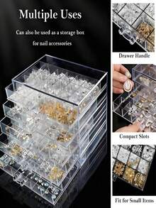 1pc Jewelry Storage Box - 5 Tiers With 120 Compartments For Organizing Jewelry And Accessories. The Drawer-Style Design Allows For Easy Access, Featuring A Transparent Minimalist Style. Jewelry Boxes, Organizing Boxes, Storage Boxes,Large-Capacity - Multicolor - View 4