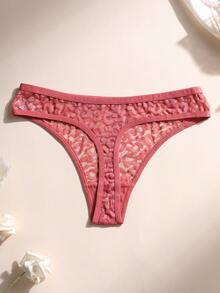 11 PCS Women's Sexy Leopard Lace Thong Low Waist Seamless Panties Hollow Out Comfortable And Breathable Lingerie Underwear - Multicolor - View 10