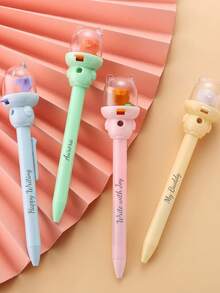 [Customized] Adorable Cartoon Shaped Customized Pen, Pen Body Can Print Exclusive Name/Text, Suitable For Students Taking Notes, Daily Writing, Personalized Gift