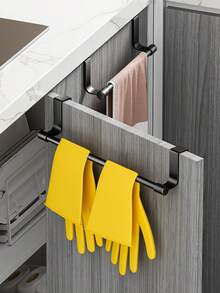 Stainless Steel Cabinet Door Towel Bar, Cabinet Cloth Rack, Kitchen Towel Holder, Cabinet Door Mounted Towel Rack For Kitchen & Bathroom - Multicolor - View 8