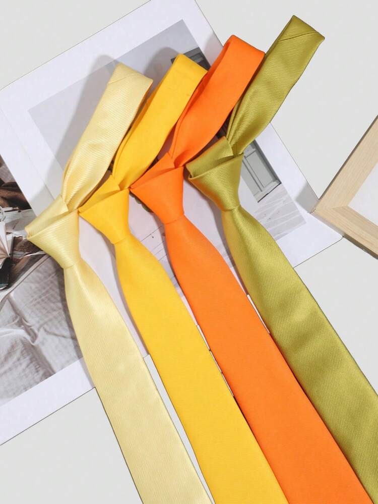 1pc Men's Fashion Casual Solid Color Necktie, Comfortable & Versatile For Daily, Wedding, Holiday Party, Business Occasions - Solid Color - View 10