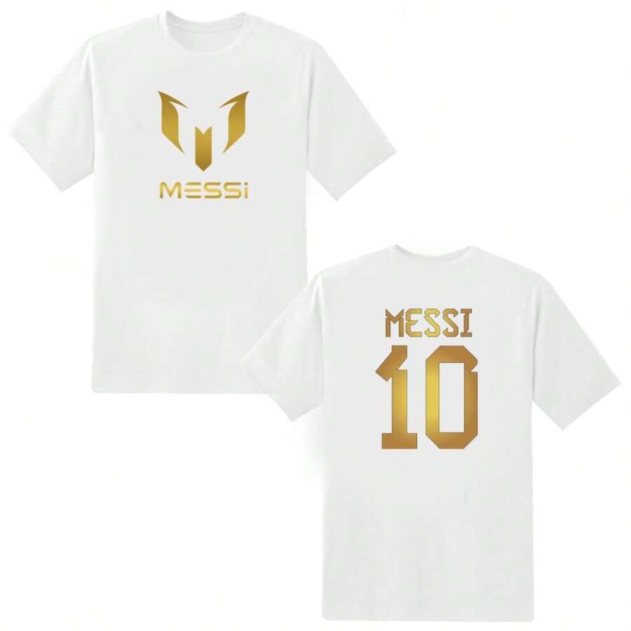 Boys Messis #10 Jersey T-Shirt_ Argentina Football Goat Tee - White - View 1