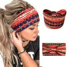 女士波西米亚风发带，瑜伽运动头巾，适合春、夏、秋、冬四季穿着。