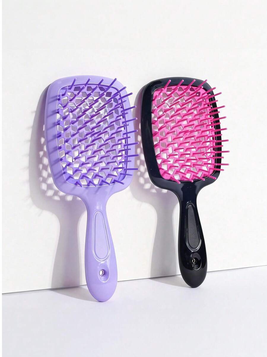1/2 chiếc lược đa năng thoáng khí, dễ dàng gỡ rối tóc xoăn, nhẹ và nhỏ gọn, phù hợp với mọi loại tóc, phụ kiện làm đẹp thiết yếu cho mùa tựu trường, du lịch và nghỉ dưỡng. - Nhiều màu - Xem 1