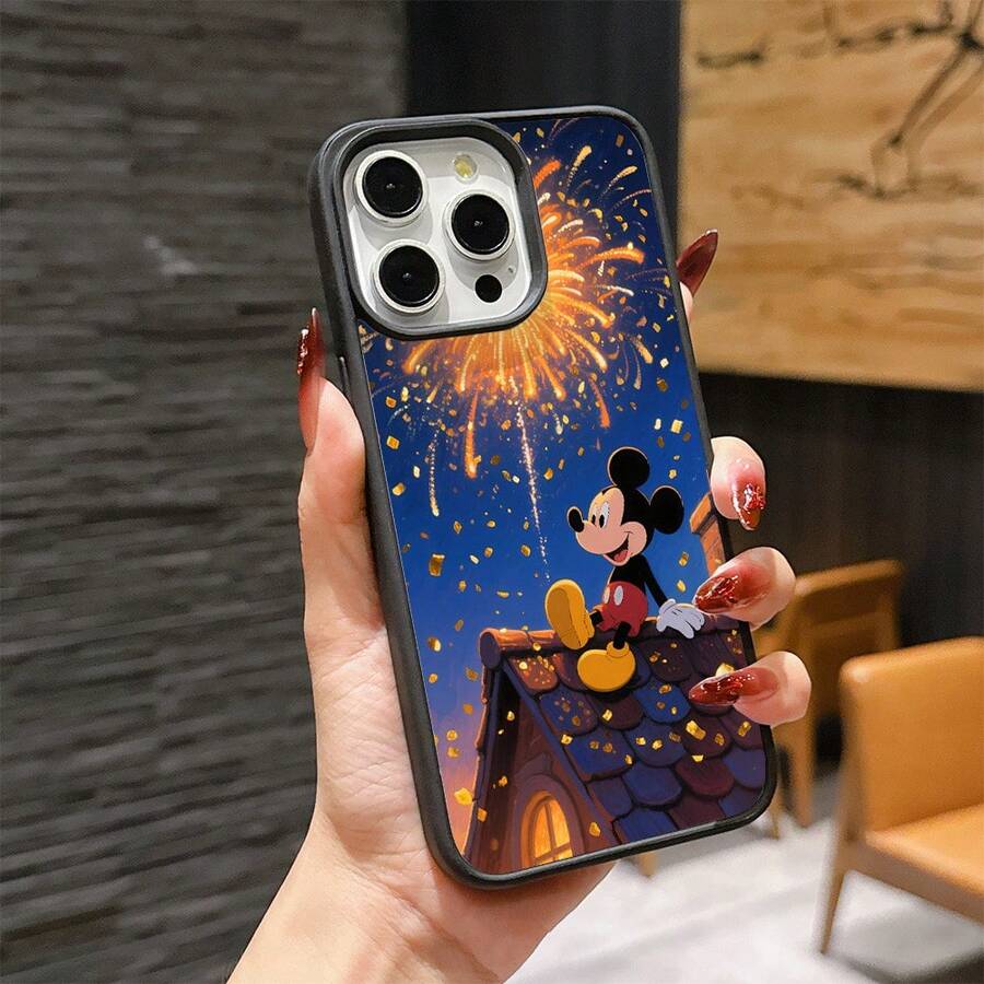 Mickey Mouse Clubhouse Character Patterned Phone Case Featuring A Joyful Design. Mickey Mouse, Minnie Mouse, Donald Duck, Daisy Duck, Goofy Dog, Compatible With IPhone 17, 17 ProMax, 17 Pro, 17 Air, 16, 15, 14, 13, 12 Pro 11 XsMax Xs Xr X And Galaxy Models, With Shockproof Protection And Magnetic Case. A Fun Gift For Disney Fans ,Mickey Fans, Family, Friends, Birthdays, Holidays, And Special Occasions. A Delightful Addition To Your Phone Accessories. - 黑色 - 查看 1
