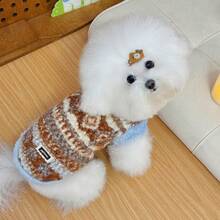 1pc Leopard Print Pet Clothes, Warm Pet Apparel For Small Cats And Dogs, Autumn/Winter - Multicolor - View 3