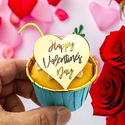 10pcs Valentine's Day Cake Decorations - Party Supplies Back To School Valentine's Day