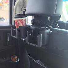 2pcs Car Back Seat Storage Organizer, With Cup Holder, Phone Holder And Hooks, Compartmentalized Storage For Clutter, Efficient Use Of Car Space, Practical Storage Accessory For Road Trips - Cup Holder Hook + Multi-functional Hook - View 4