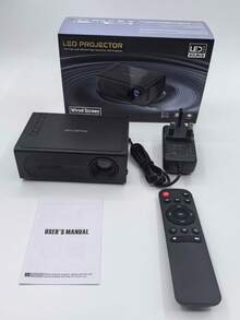 便携式迷你手机投影仪，100英寸大屏幕，1080P高清电影投影仪，内置扬声器 | 兼容、安卓智能手机、平板电脑、笔记本电脑、电视棒、U盘 | 梯形对准，快速对焦，遥控/按键控制，液晶显示屏，紧凑型家庭影院/户外投影仪 - 黑色 - 查看 13