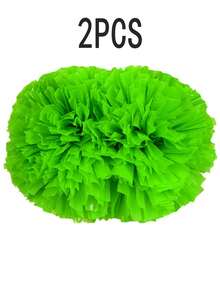 1pc Matte Solid Color Cheerleading Pom Poms, Basketball PE Class Cheer Pom Poms, Dance & Gymnastics Competition Props, Team Activity Cheering Accessories, Suitable For Various Stage Events Double-Sided Pom Poms