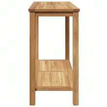 vidaXL Consola de mesa castanho 110 x 40 x 45 cm Bois de teck maciço - Castanho - Ver 6