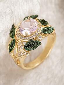 1 PC Elegant Cubic Zirconia Ring For Women For Wedding Engagement Anniversary Party Jewelry Valentine's Day Gift - 1# - View 4