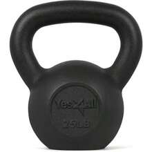 Yes4All Pesa Rusa de Hierro Fundido sólido - Entrenamiento de Cuerpo Completo y Fuerza - Kettlebells Ajustables de 5 a 50 Libras - Juego de Pesas Rusas(25lbs) - Multicolor - Ver 1