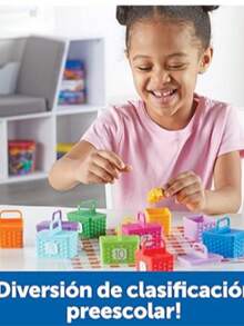 Learning Resources Sorting Surprise Picnic Baskets - 32 Piezas, Edades 3+ Juguetes Educativos para Niños, Desarrolla Reconocimiento de Numeros y Colores - Multicolor - Ver 3