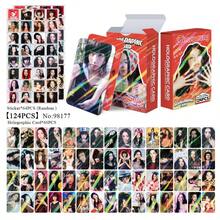 124pcs Laser Chaeyoung Photocard, Sana Photocard, Mini Sticker, LOMO Card Wholesale, Photocard Sticker LOMO Card, Double-Sided Small Card, Boxed Collection Card Photo Card/Greeting Card/Bookmark, LOMO Card Sticker Set, Essential Fangoods For Collection - Red - View 7