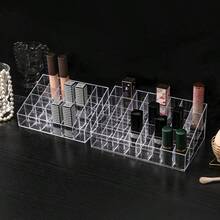 Women's Desktop Lipstick Storage Box, Bedroom Storage Rack, Plastic Lipstick Storage Box With Cover, Transparent Acrylic Lipstick & Lip Gloss Storage Rack, Nail Polish Rack, Anti-Pollution - Multicolor - View 8