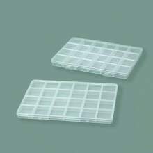 1个28格首饰盒，透明塑料耳环耳钉戒指收纳整理盒，房间装饰 - 彩色 - 查看 18