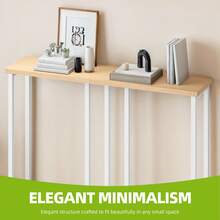 BALCONERA Rustic Brown Slim Console Table – Narrow Behind Sofa Table For Living Room, Multi-Use Entryway Side Table For Small Spaces - Apricot - View 5