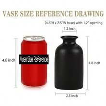 Ceramic Black Small Vase Dry Flower Vases Minimalism Style For Modern Table Shelf Fit Fireplace Bedroom Kitchen Living Room Home Decor Black Small - 黑色 - 查看 3
