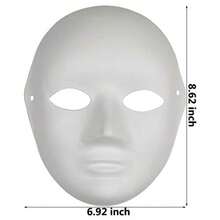 12PCS Paper Mache Art Mask White DIY Full Face Masks Blank Paintable Mask Costume For Mardi Gras Cosplay Masquerade Dance Party - 如圖 - 查看 5