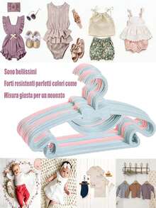 Baby Clothes Hangers, 20 Pack Kids Hangers, Baby Toddler Kids Hangers With Hook, No Trace Cute Bow Clothes Hanger For Children Clothes, Sturdy&Durable Clothes Hangers - Multicolor - View 2