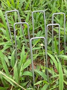 Durable Metal U-Shaped Garden Stakes - Ideal For Securing Fabric, Landscape Netting, And Camping Tents - Multicolor - View 8