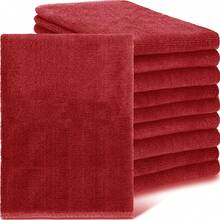 10条装卸妆巾，12 x 12英寸超细纤维化妆毛巾，大包装，可重复使用，吸水性强，柔软棉质面巾，女士礼品